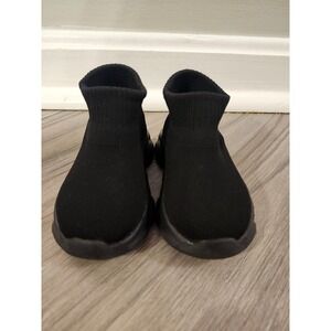 Kids Black Sock Sneakers Slip On Shoes Size 6